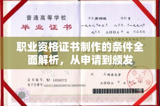 海阳职业资格证书制作的条件全面解析，从申请到颁发