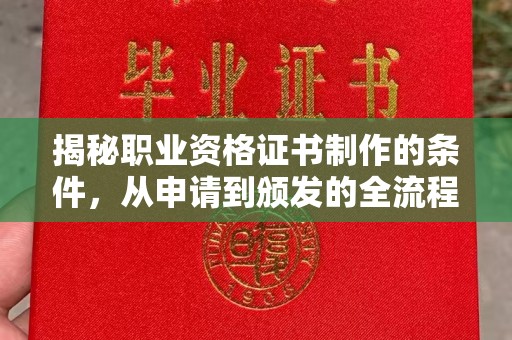 海阳揭秘职业资格证书制作的条件，从申请到颁发的全流程解析