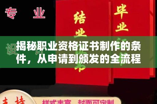 海阳揭秘职业资格证书制作的条件，从申请到颁发的全流程解析